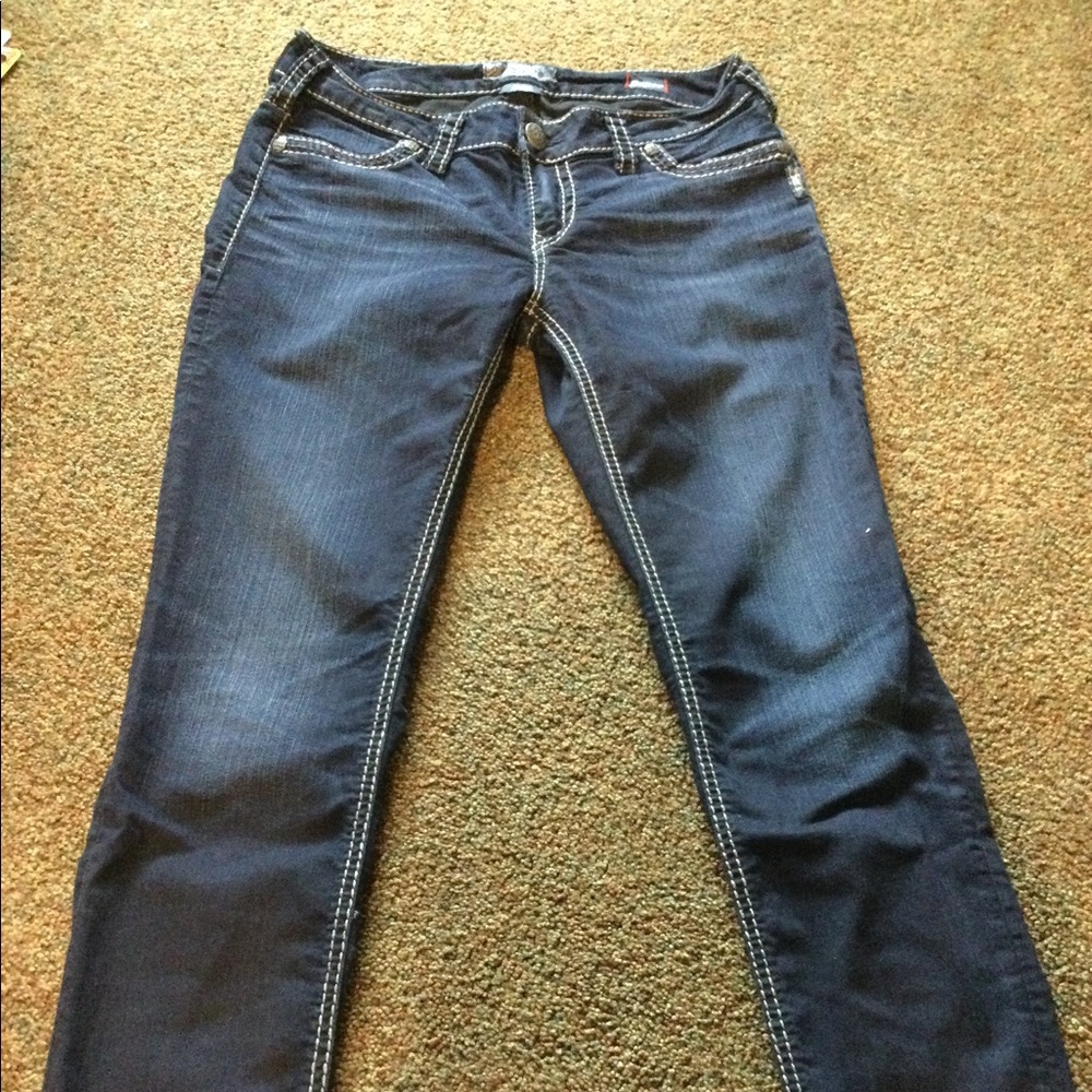 Silver skinny jeans